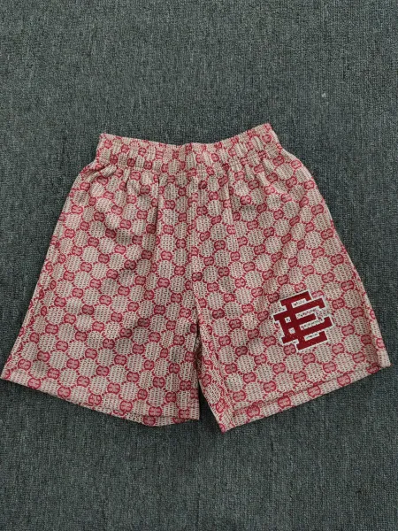 Design Patterned Boxer Shorts Red and Beige Underwear - 1