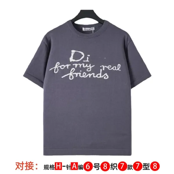 Dior Di For My Real Friends Knit T-Shirt Gray - 1