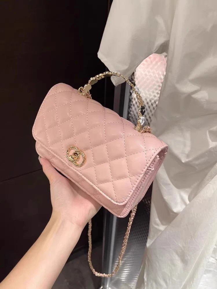 Chanel Mini Flap Bag with Pearl-Embellished Handle in Ivory Handbags - 13