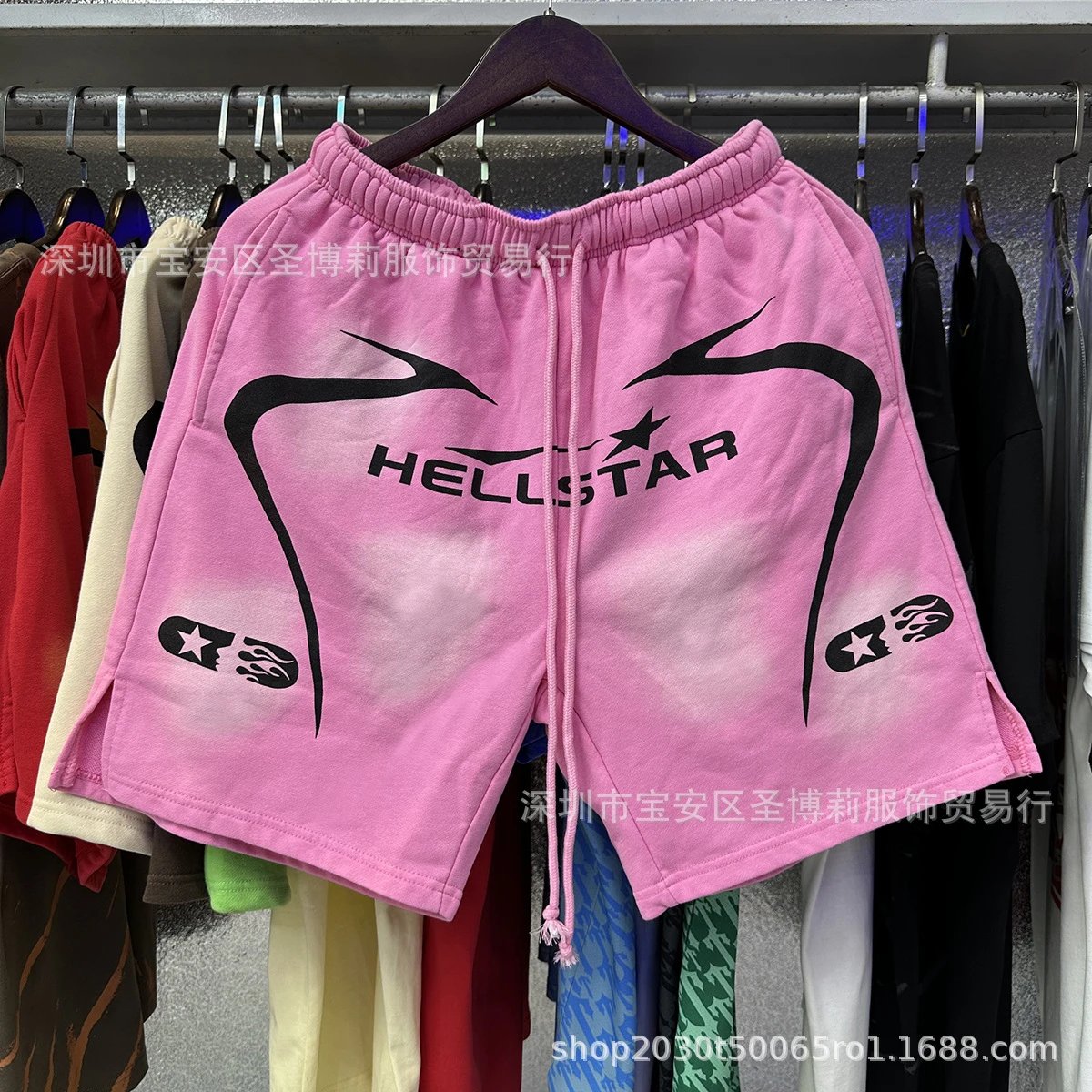 Hellstar Skull Flame Graphic Shorts Black - 10
