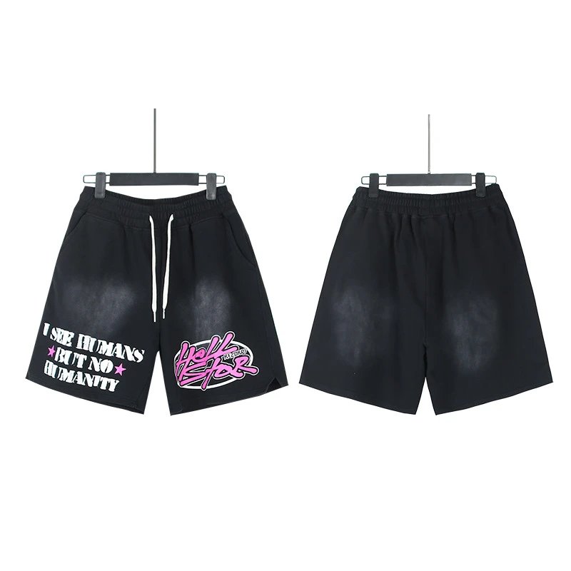 Hellstar Skull Flame Graphic Shorts Black - 25