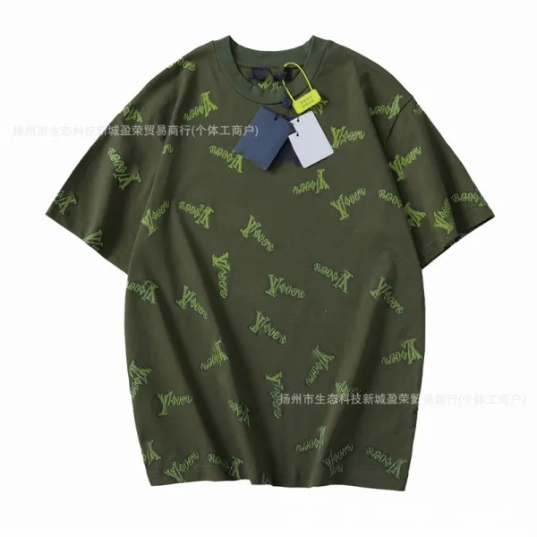 Design All-Over Print Logo T-Shirt Army Green - 1