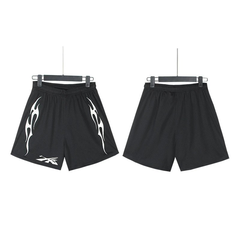 Hellstar Skull Flame Graphic Shorts Black - 47