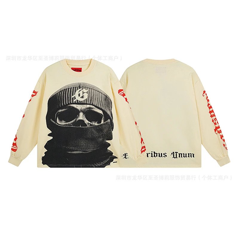 Godspeed Out Of Many One Long Sleeve Graphic Tee Beige T-Shirts - 20
