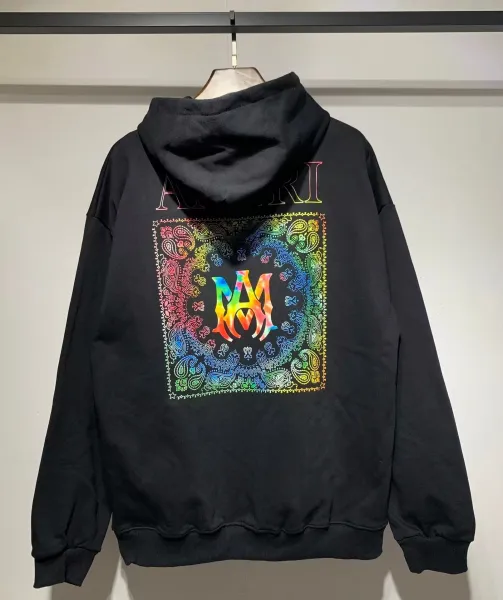 Amiri Bandana Print Hoodie Black - 1
