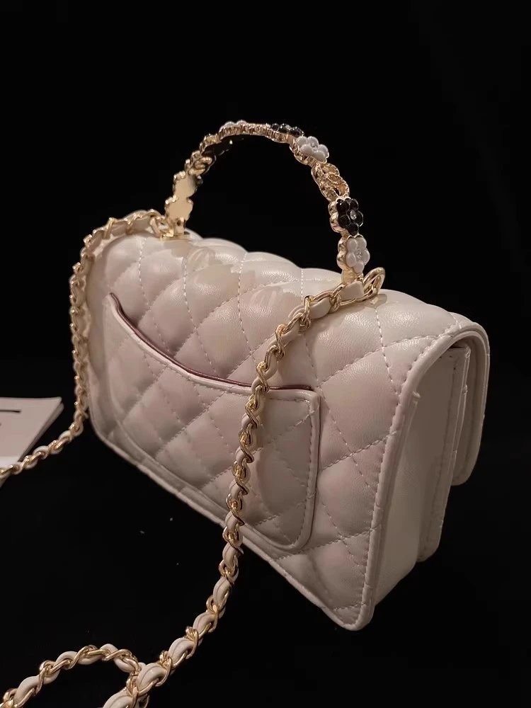 Chanel Mini Flap Bag with Pearl-Embellished Handle in Ivory Handbags - 6