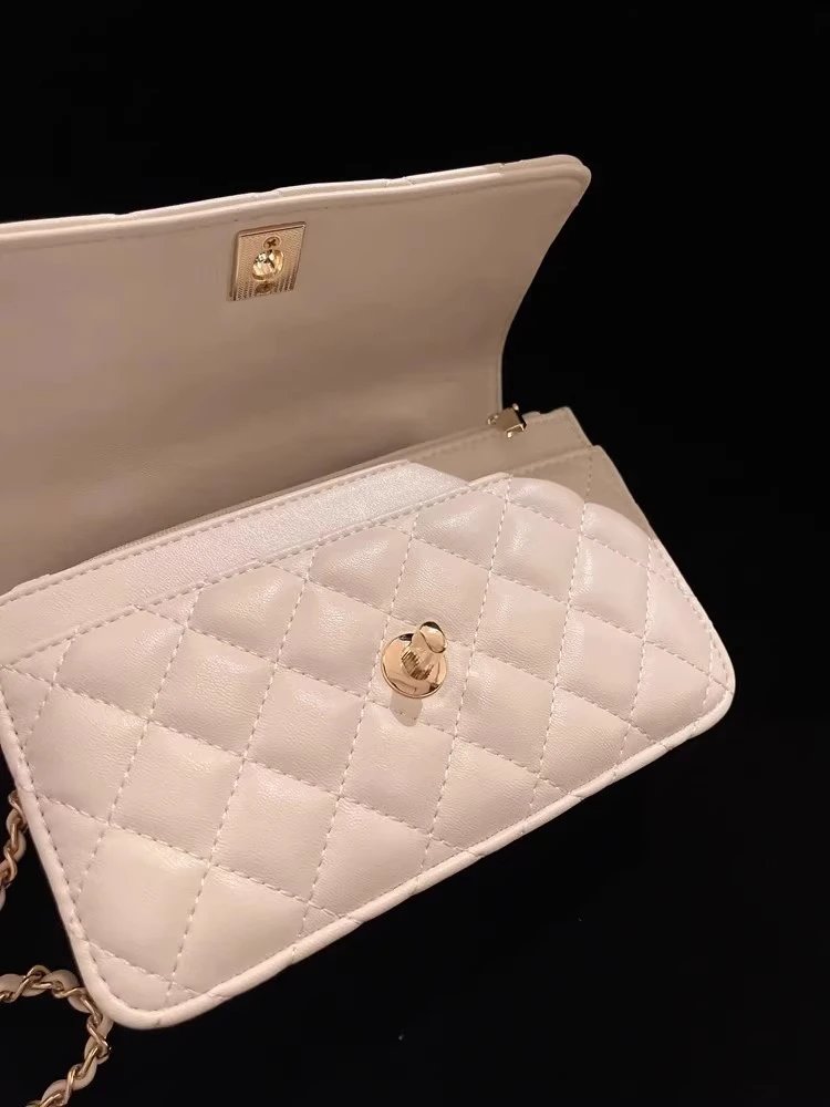 Chanel Mini Flap Bag with Pearl-Embellished Handle in Ivory Handbags - 7