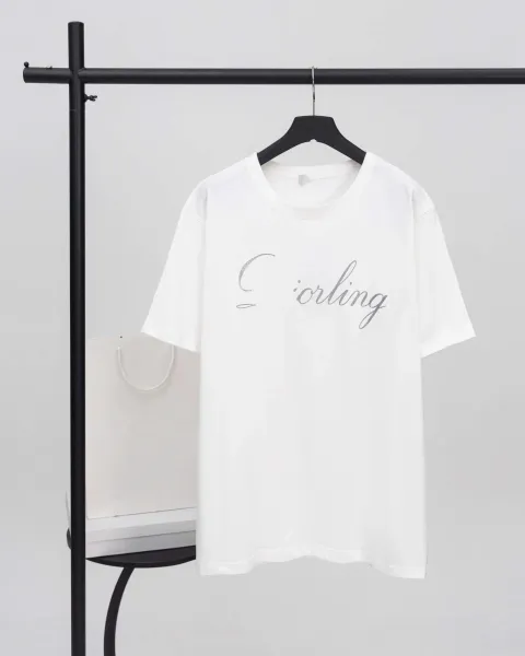Design Script Logo White T-Shirt - 1