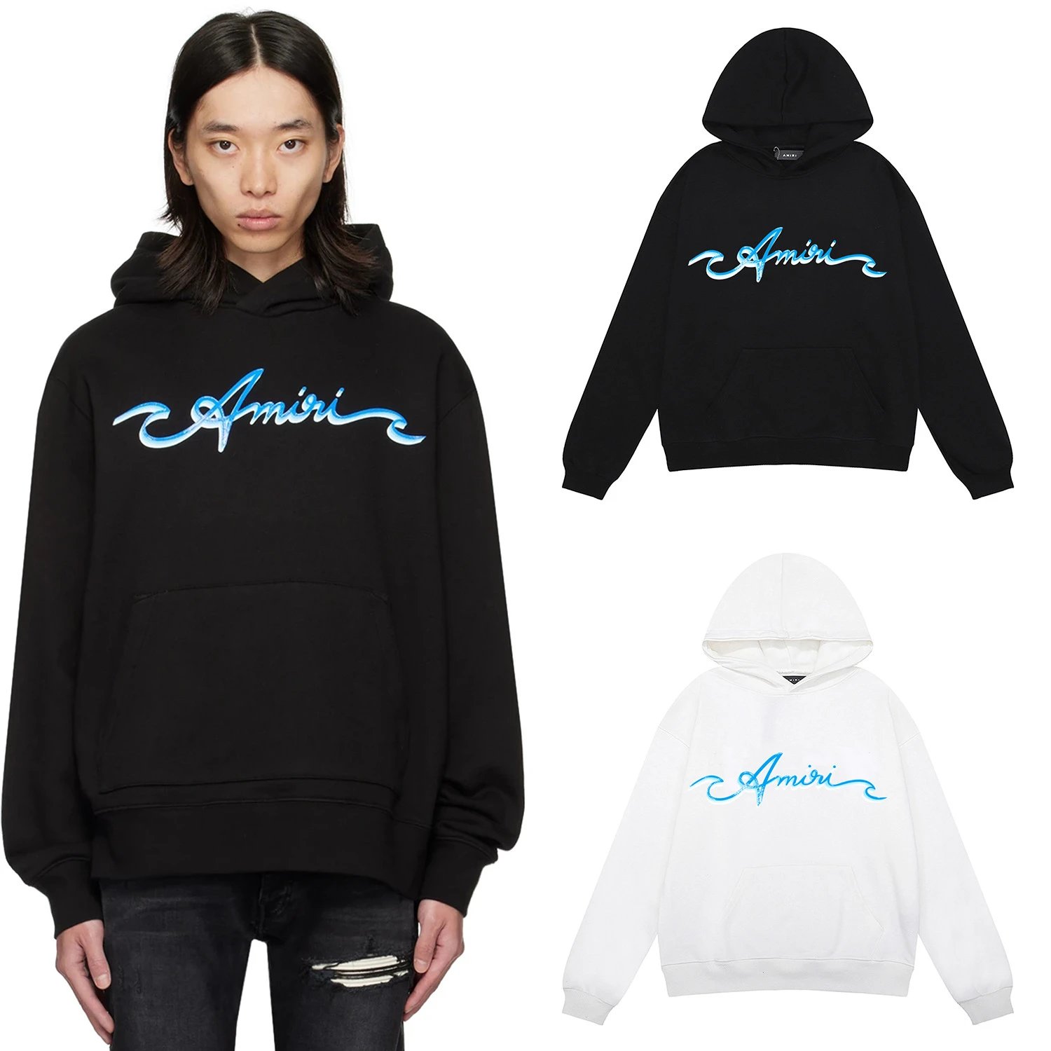 Amiri Bandana Rabbit Hoodie White - 30