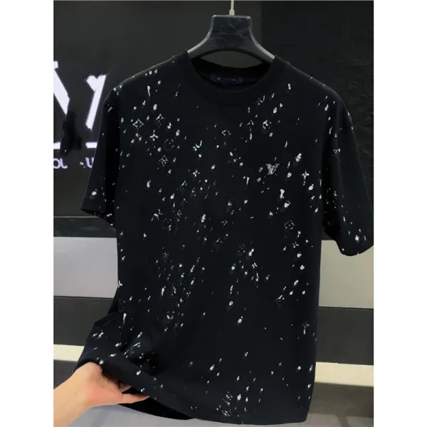 Design Splatter Print Black T-Shirt - 1