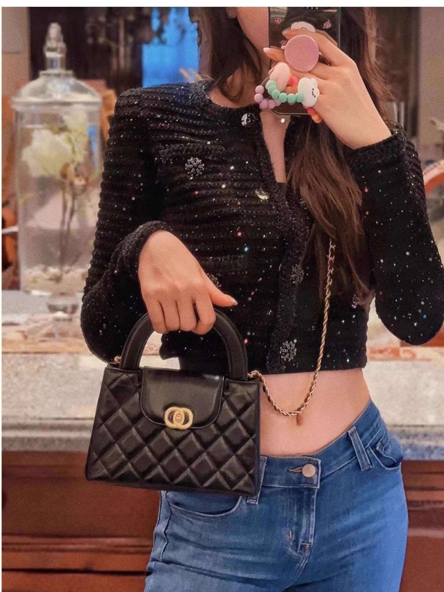 Chanel Mini Coco Handle Pink Quilted Leather Handbag - 3