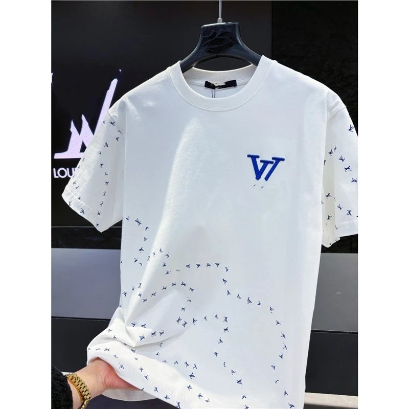 Design LV Monogram Print White T-Shirt - 1