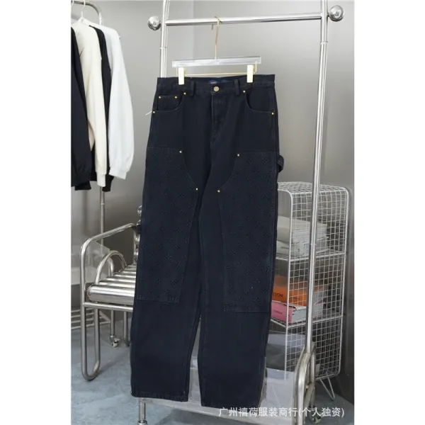 Louis Vuitton Monogram Patchwork Denim Jeans Black - 1