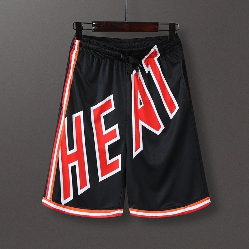 Miami Heat Basketball Shorts Black Red White