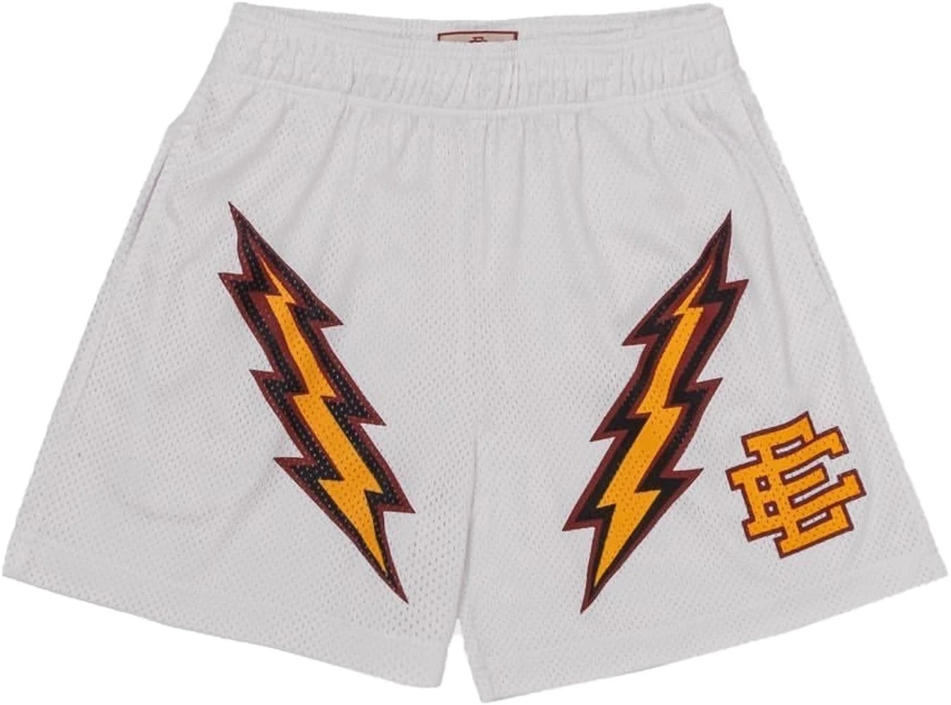 Mitchell & Ness Lightning Bolt Mesh Shorts White