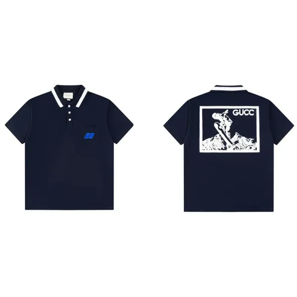 Gucci Ski Graphic Polo Navy Polo Shirt - 1
