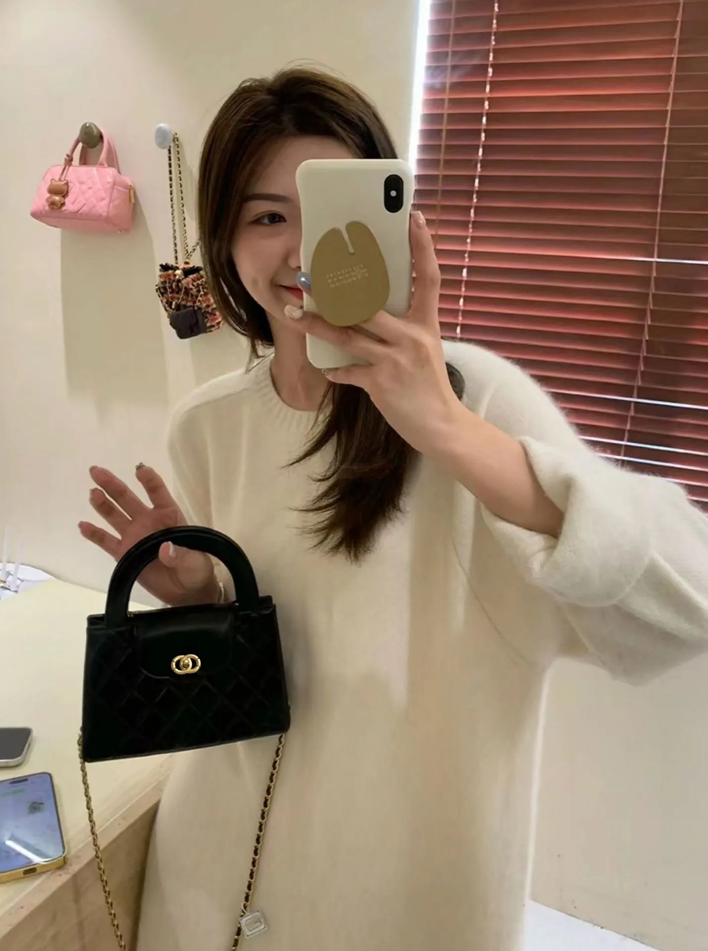 Chanel Mini Coco Handle Pink Quilted Leather Handbag - 14