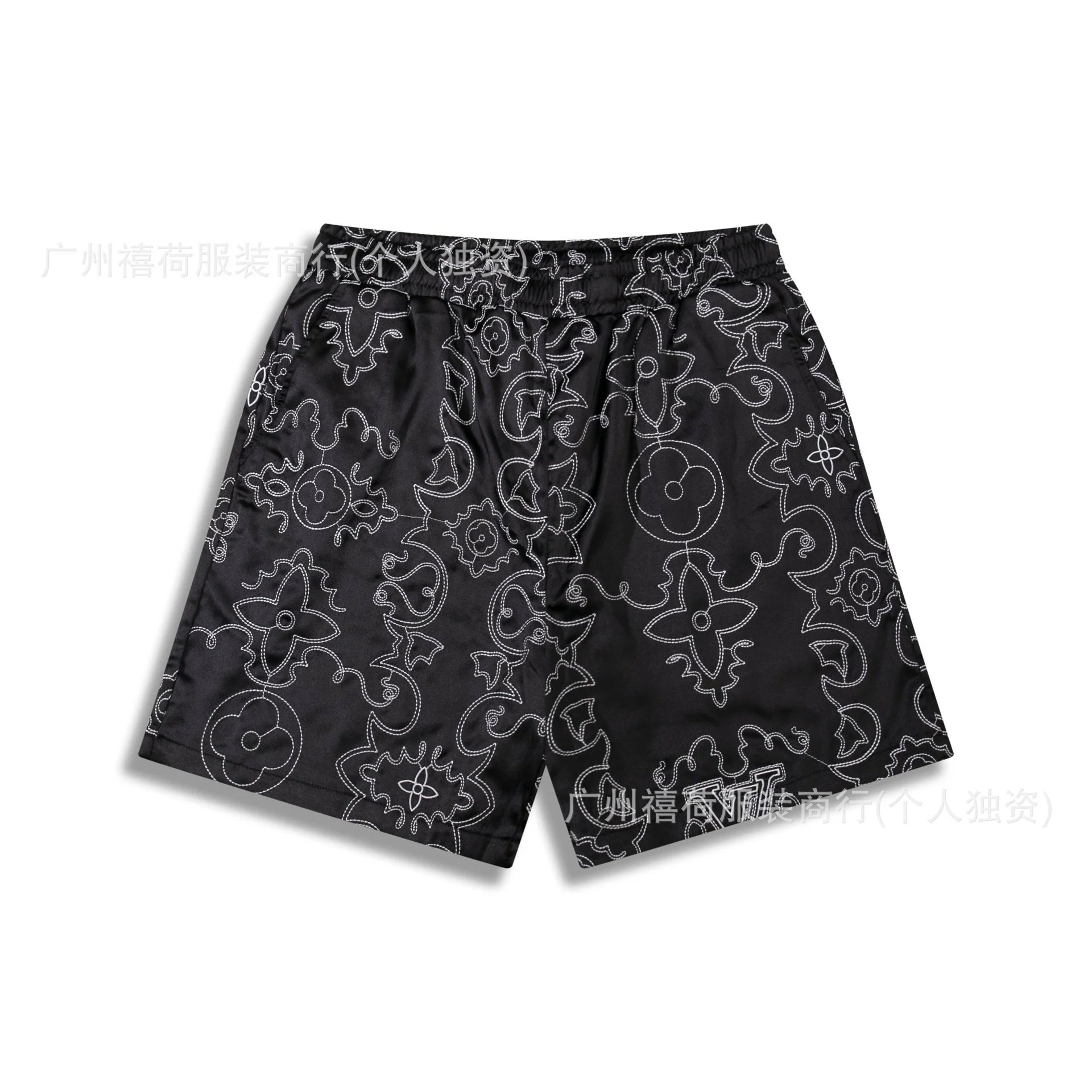 320015(藤蔓老花靴线刺绣休闲短裤)