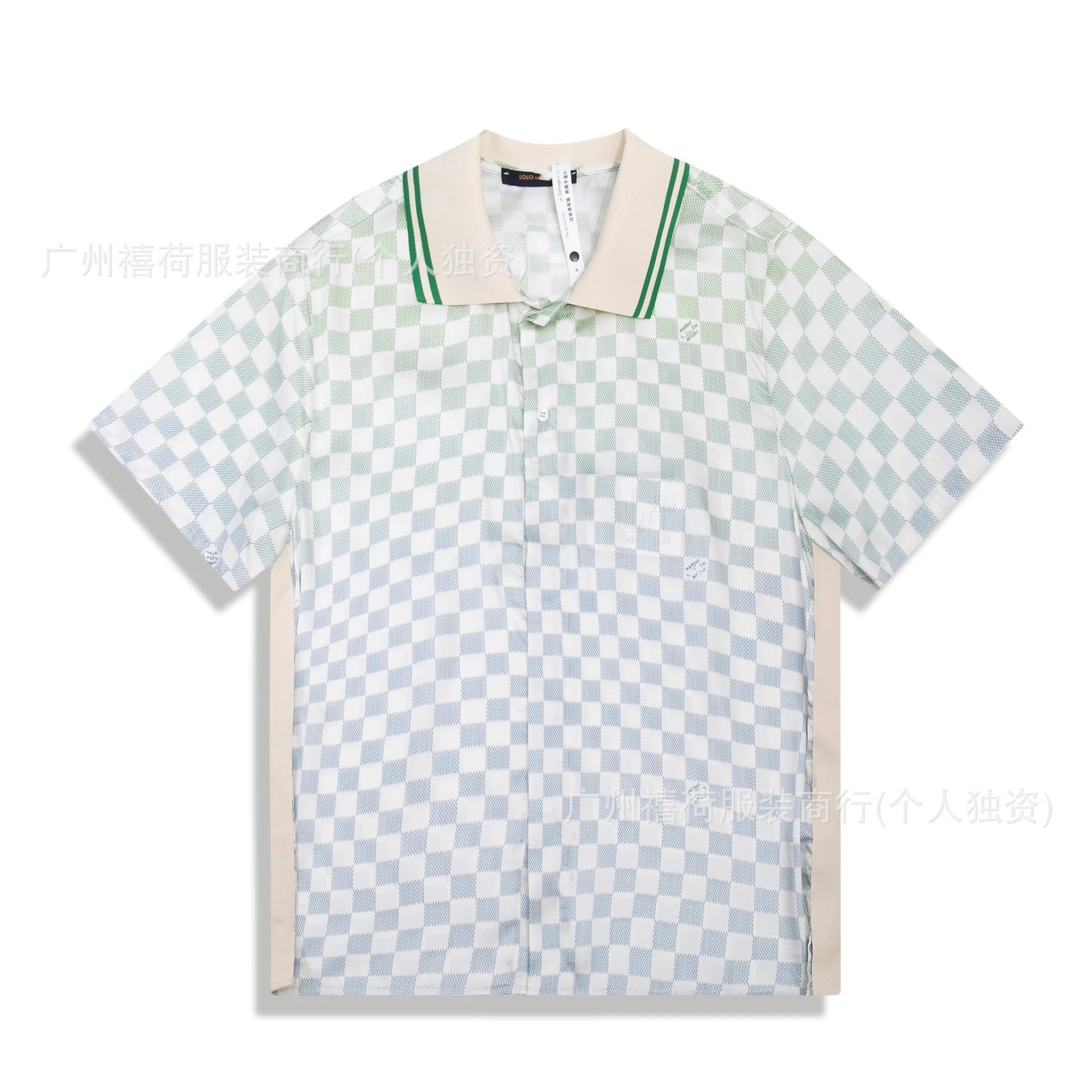 320116（老花棋盘格翻领polo）