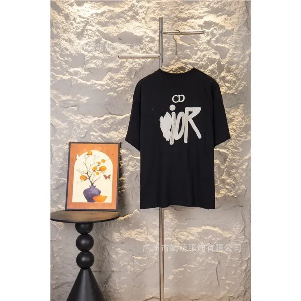 Dior CD Oblique Graphic Black T-Shirt - 1