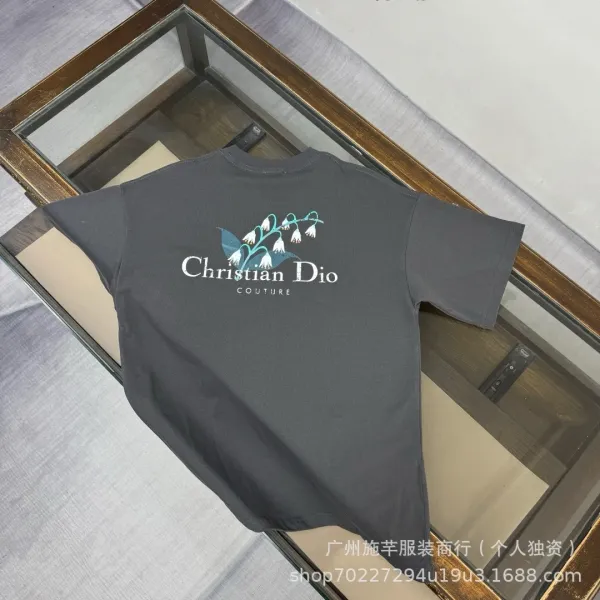 Dior Couture Lily of the Valley Graphic T-Shirt Gray - 1