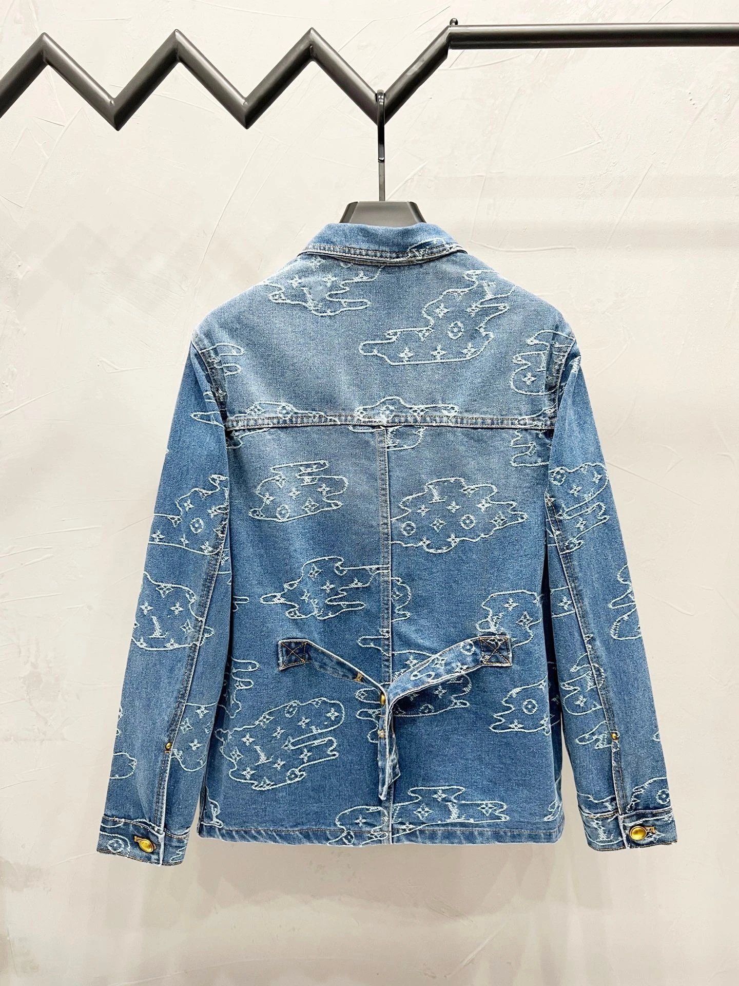 Design Patchwork Denim Jacket Light Blue Multicolor - 6