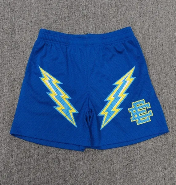 Design Lightning Bolt Mesh Shorts Blue - 1
