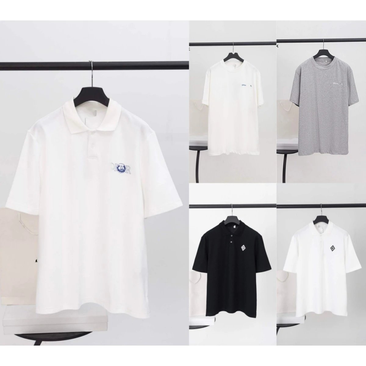 Design Patchwork Graphic T-Shirt White Tops.t Shirts - 7