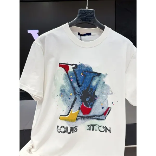 Louis Vuitton LV Graffiti Print White T-Shirt - 1