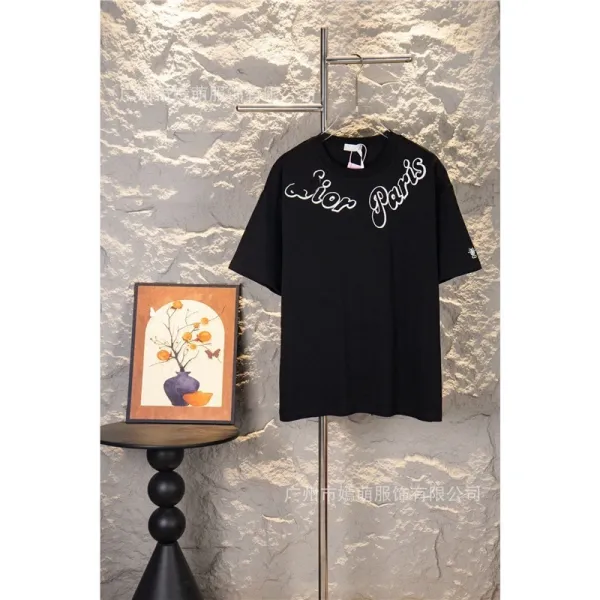 Dior Paris Script Logo Black T-Shirt - 1