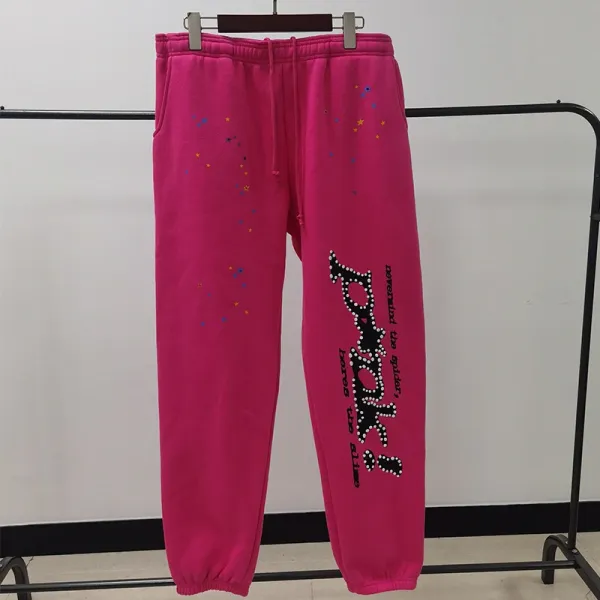 Spider! Graphic Print Pink Sweatpants - 1