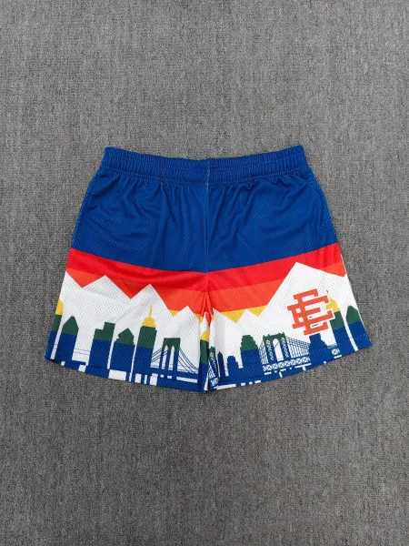 Design Cityscape Mesh Shorts Multicolor - 1