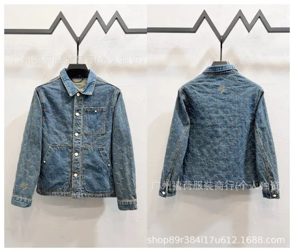 Design Riveted Denim Jacket Black Streetwear - 46