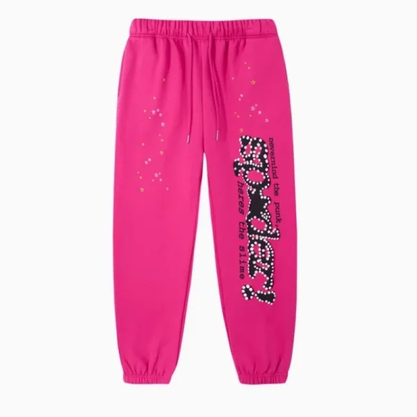 Spider! Starry Graphic Sweatpants Pink - 1