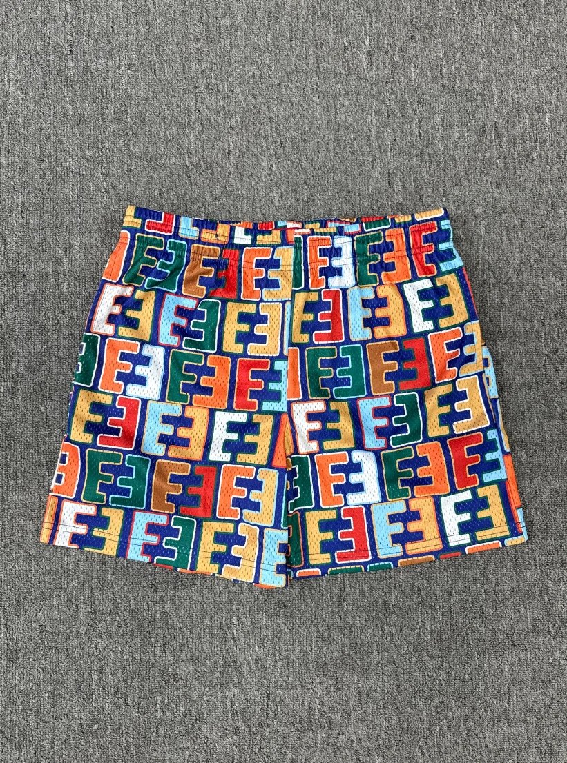 Design Monogram Print Logo Shorts Beige Shorts - 8