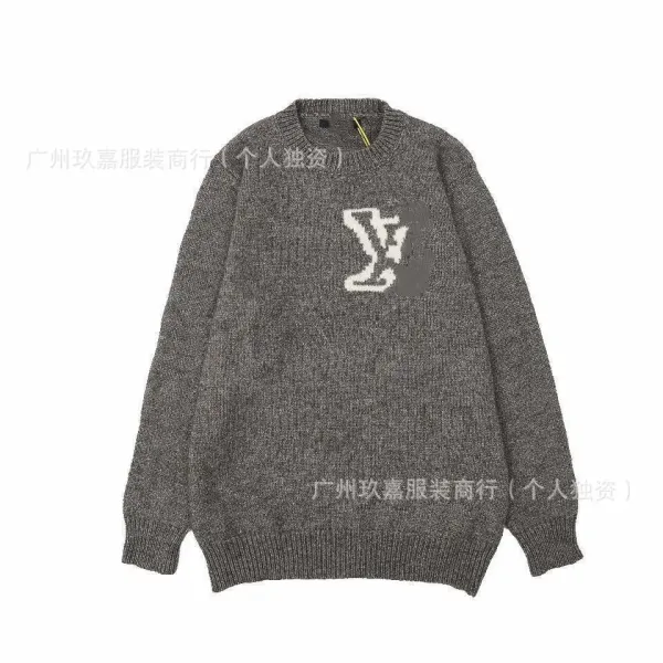 Fendi FF Logo Intarsia Knit Sweater Black and Gray - 13