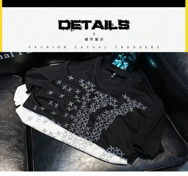 Design LV-Inspired Crystal Embroidery White T-Shirt Tops.t Shirts - 11