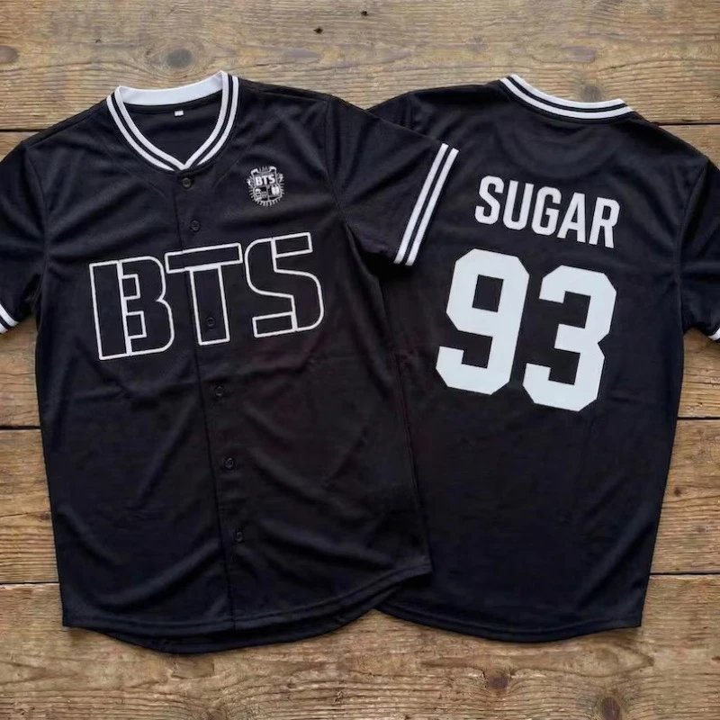 Design BTS Sugar 93 Baseball Jersey Black Jersey