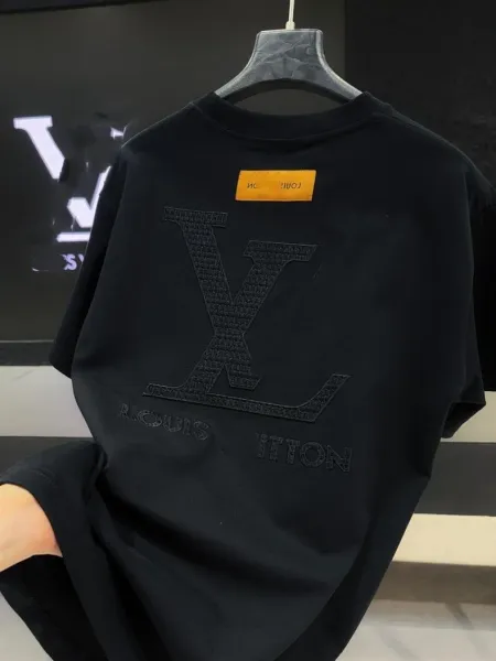Louis Vuitton Embroidered Monogram T-Shirt Black - 12