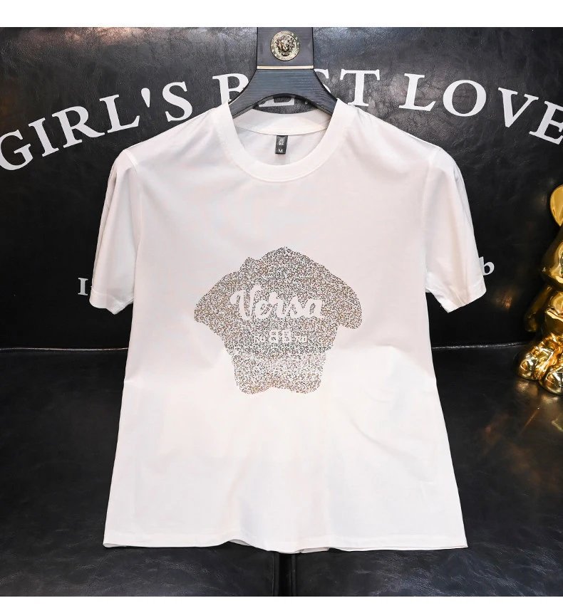 Versace Medusa Crystal-Embellished White T-Shirt - 10