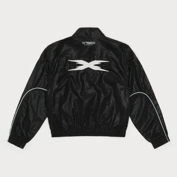 SMF SMFK X Logo Metallic Silver Windbreaker Jacket Outerwear - 7