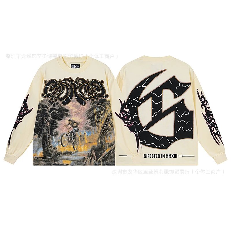 Godspeed Out Of Many One Long Sleeve Graphic Tee Beige T-Shirts - 3