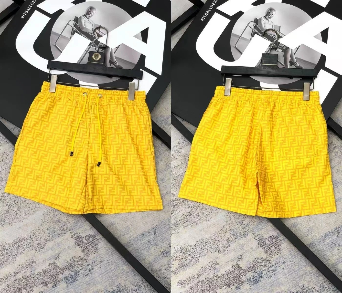Fendi FF Logo Swim Shorts White - 13
