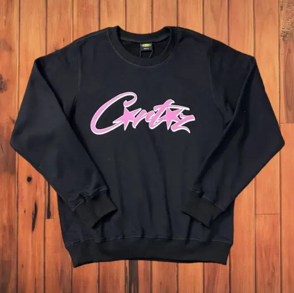 Corteiz Script Logo Black Hoodie - 1