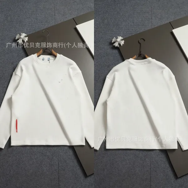 Prada Logo Detail Crewneck Sweatshirt White Sweater - 1