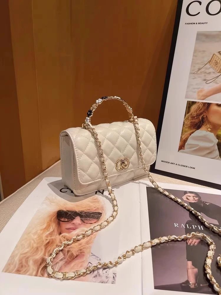Chanel Mini Flap Bag with Pearl-Embellished Handle in Ivory Handbags - 5
