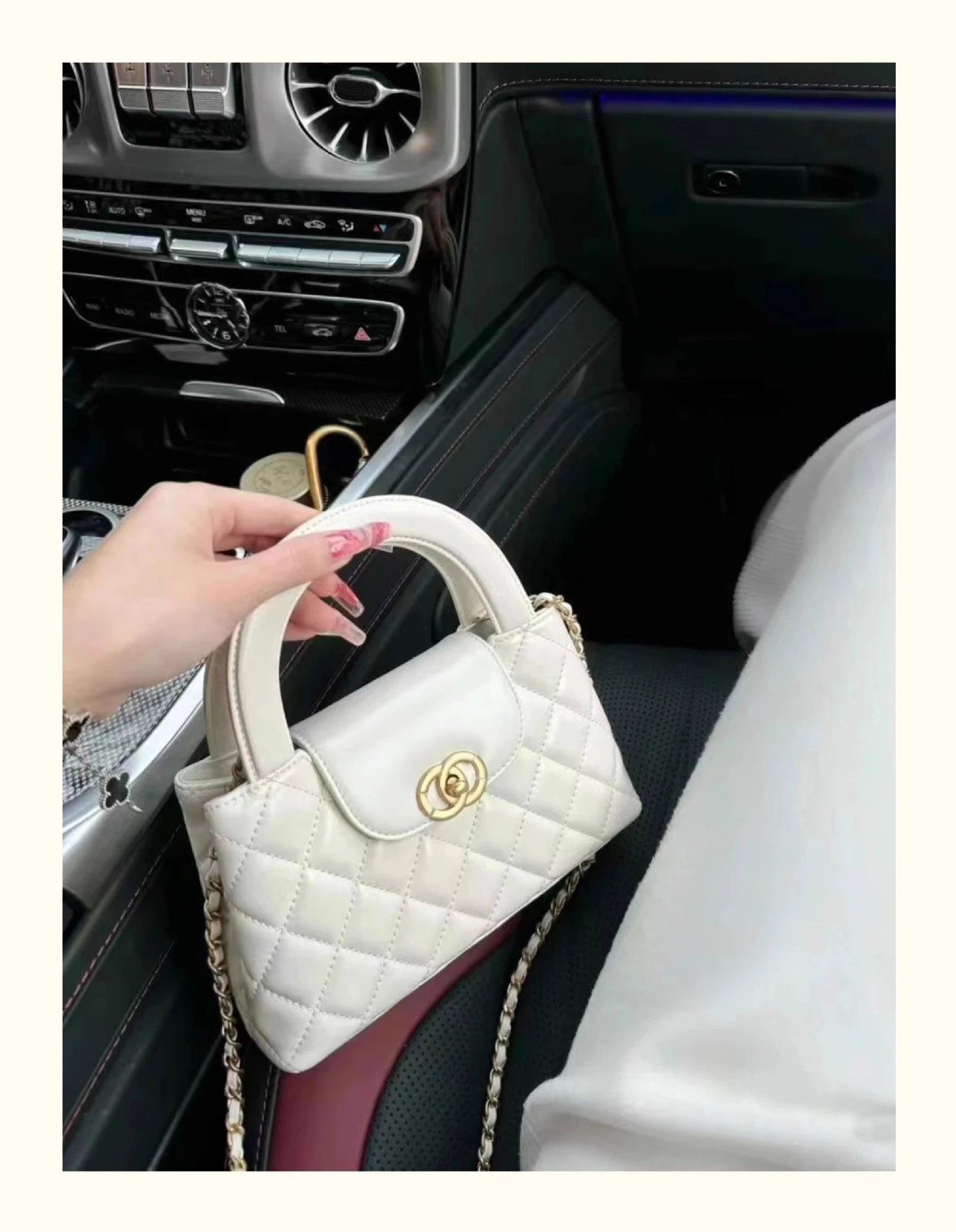Chanel Mini Coco Handle Pink Quilted Leather Handbag - 22