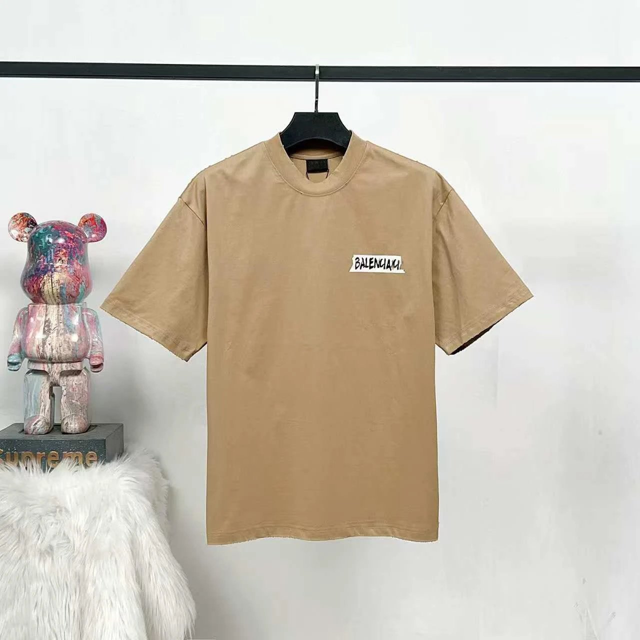 Balenciaga Logo Patch Acid Wash Black T-Shirt - 18