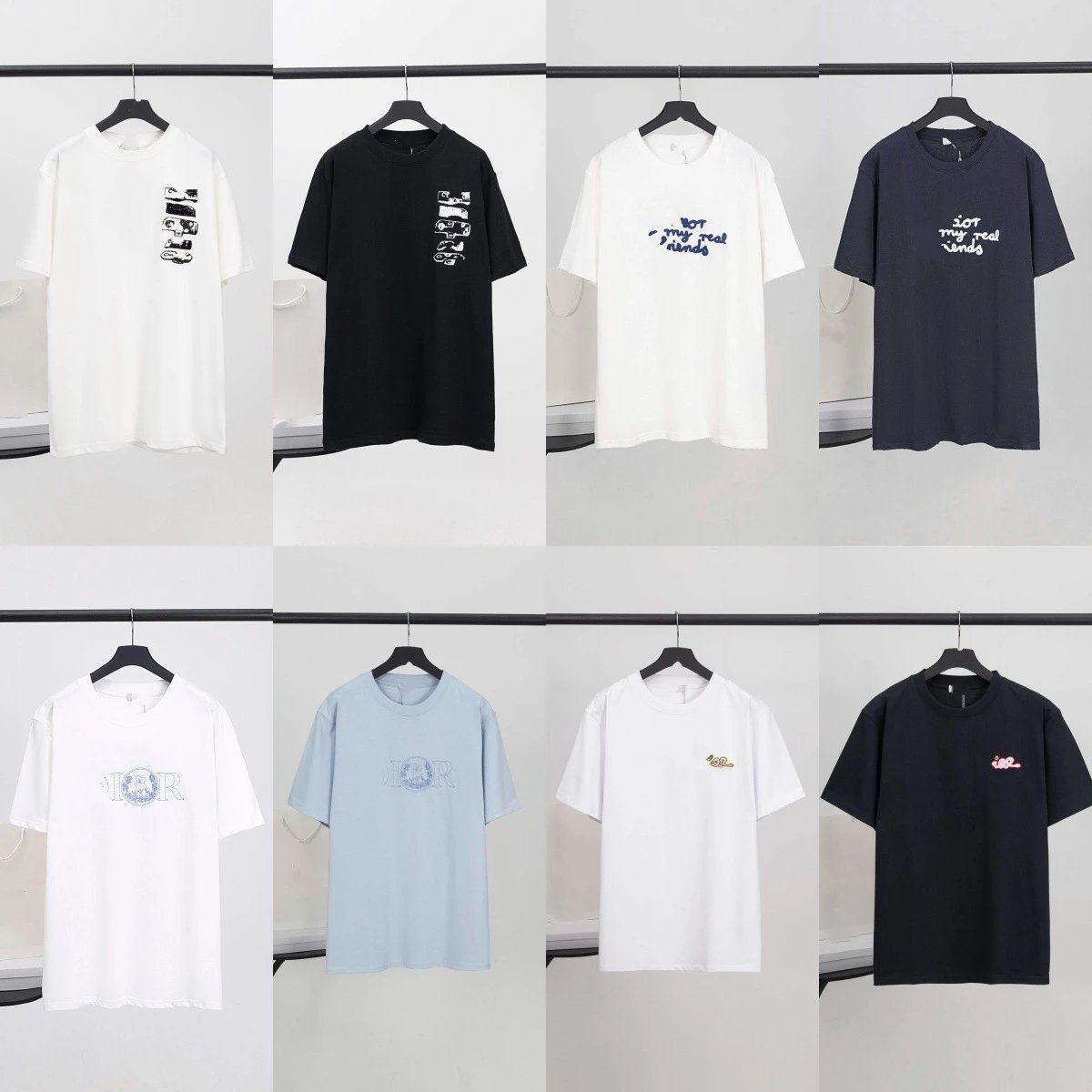 Design Patchwork Graphic T-Shirt White Tops.t Shirts - 6