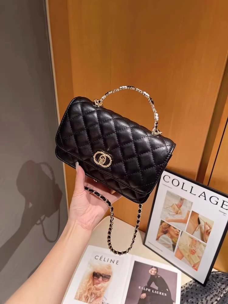 Chanel Mini Flap Bag with Pearl-Embellished Handle in Ivory Handbags - 25